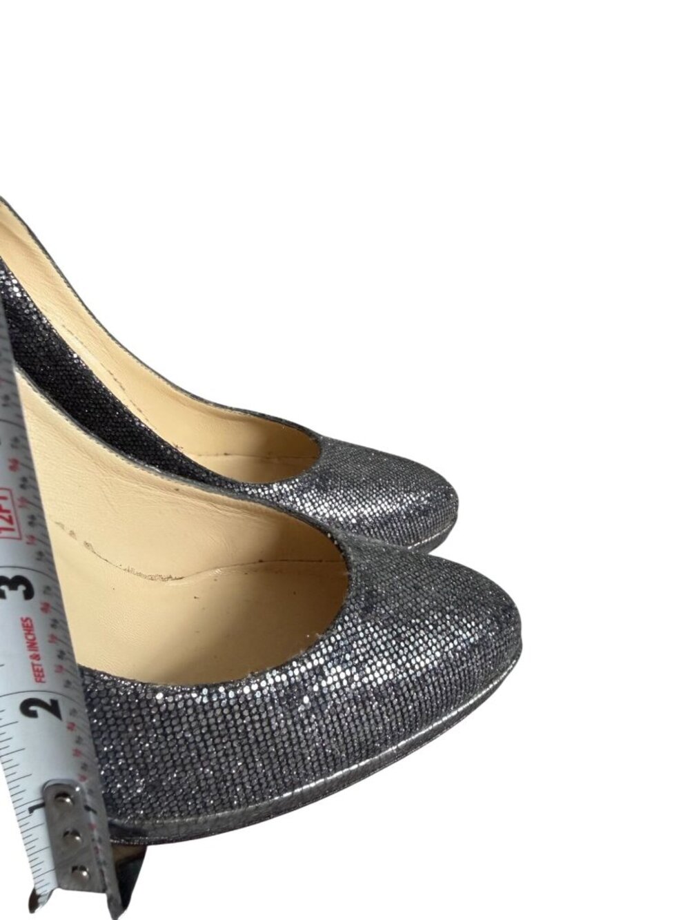 JIMMY CHOO Pewter Silver Metallic Heels Size 36 / US 6 - Picture 2 of 8